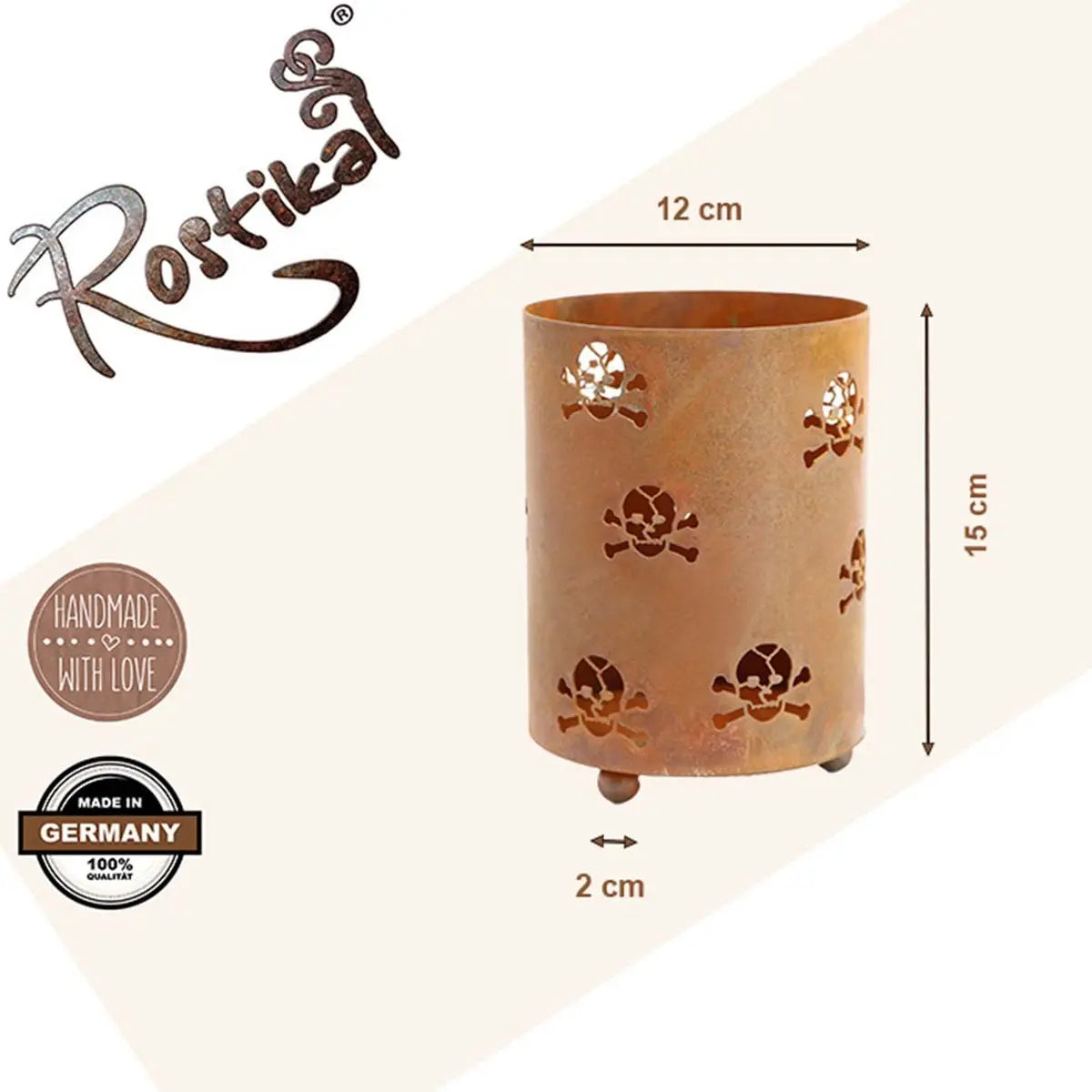 Windlicht mit Totenkopf | Teelicht Tischdeko Kerzenhalter | Punk Metal Gothic Deko - Pille Gartenwelt