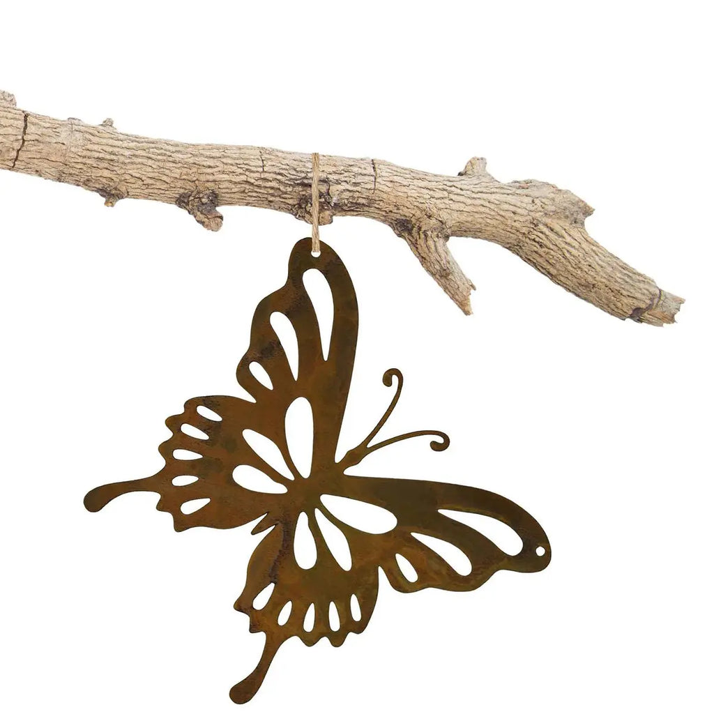 Edelrost Schmetterling Blumenstecker – Rost Deko zum Stecken oder Hängen - Pille Gartenwelt