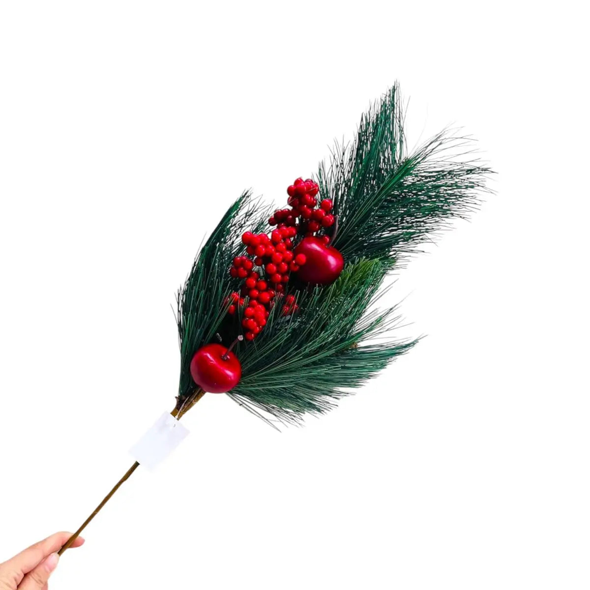 Apfel-Weihnachtsblumenkombination | Kunstblume aus Seide | Länge 61cm 1Stk QMF Trading
