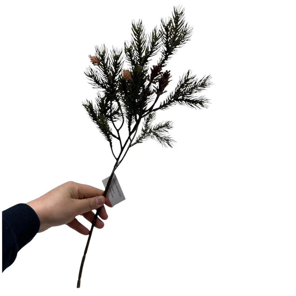 Kiefernzweig | Kunstblume aus Seide | Länge 49cm 1Stk QMF Trading