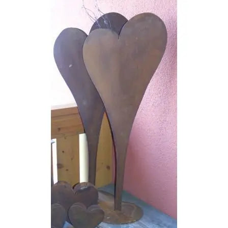 Edelrost Pflanzherz Doppelherz – 70/90/110 cm mit Bodenplatte - Pille Gartenwelt