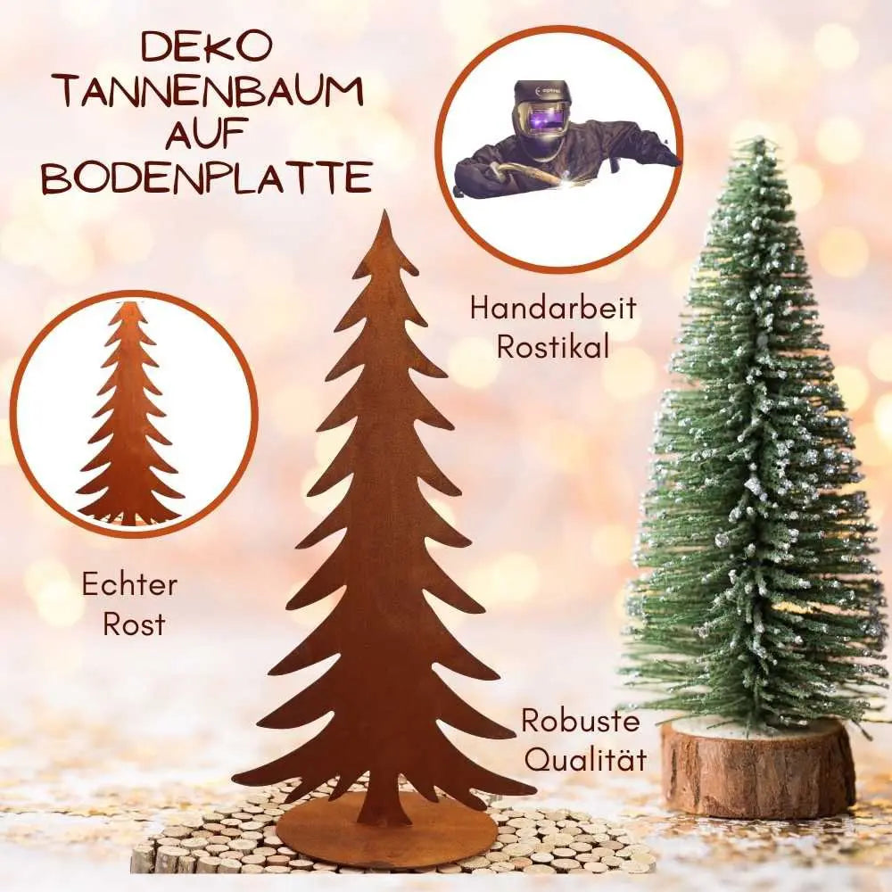 Edelrost Tannenbaum auf Bodenplatte – 3 Größen 50/75/100 cm - Pille Gartenwelt