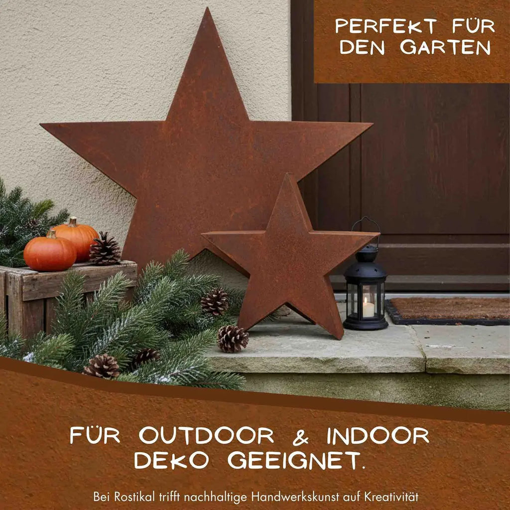 Edelrost Weihnachtsstern 3D aus Metall – 30 cm oder 50 cm Rost Deko - Pille Gartenwelt