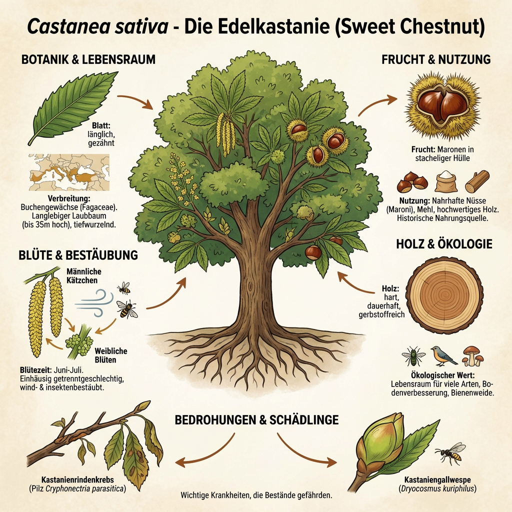 Esskastanie Kastanie Castanea sativa winterhart 60-80 cm ganzjährig pflanzbar