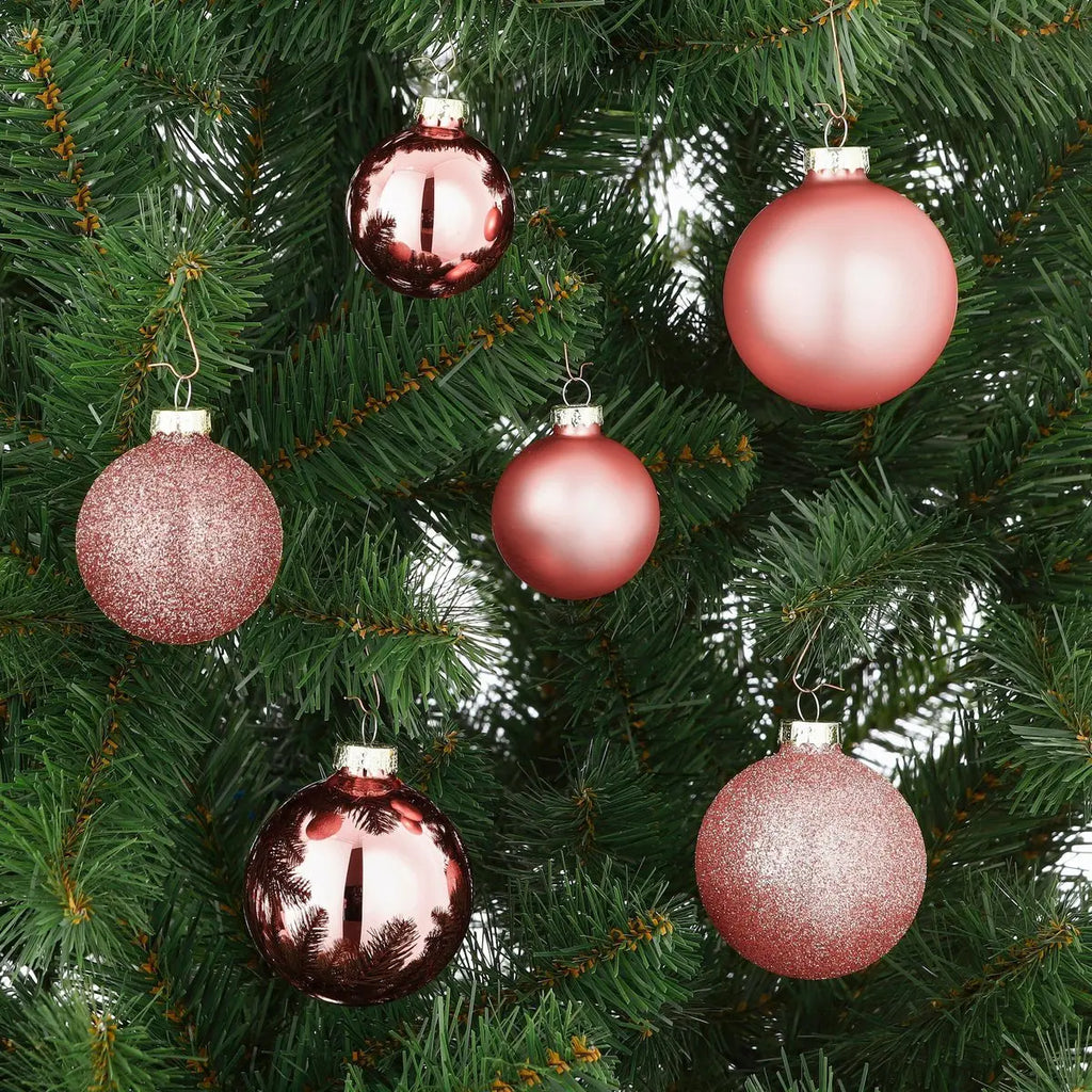 Festliche Deko Kugeln rosa bruchsicher Set