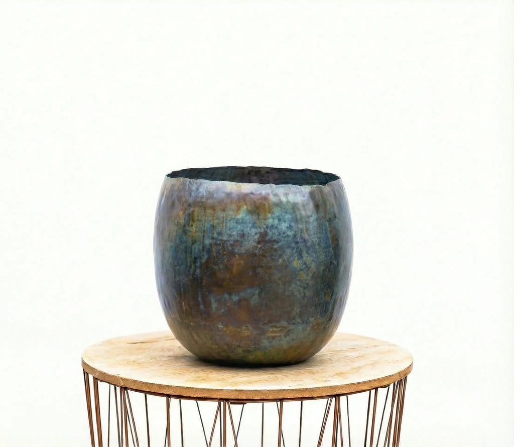 Ellen 'Vintage Green' - Dekotopf aus Metall