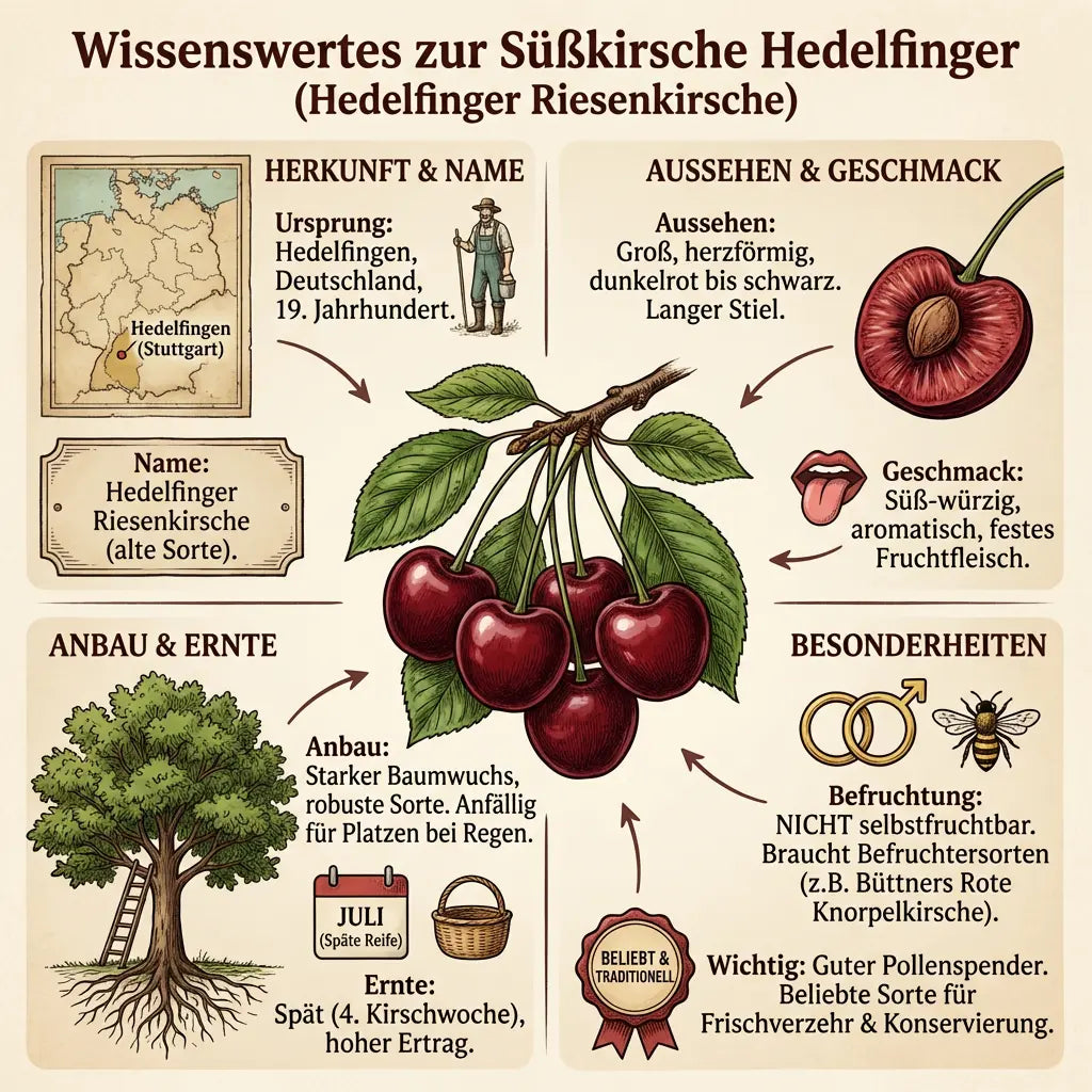 Terrassenobst Hedelfinger Riesenkirsche Kirschbaum 80-120 cm Lieferhöhe - Pille Gartenwelt