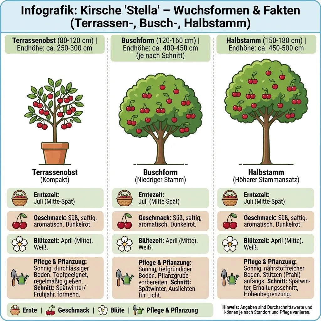 Stella Süßkirsche – selbstfruchtbar, große dunkelrote Kirschen Pille Gartenwelt