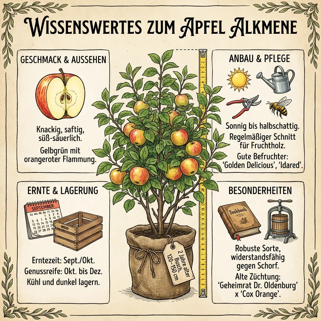 Apfelbaum Alkmene sehr beliebt | 120-150 cm 2-jährig Herbstapfel - Pille Gartenwelt