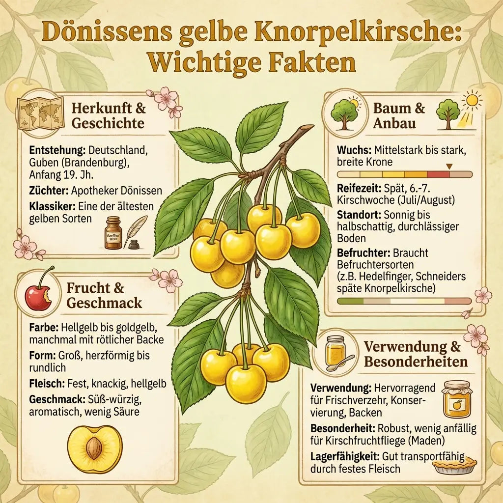 Dönissens gelbe Knorpelkirsche Glaskirsche kleinbleibend 80 -120 cm Lieferhöhe - Pille Gartenwelt