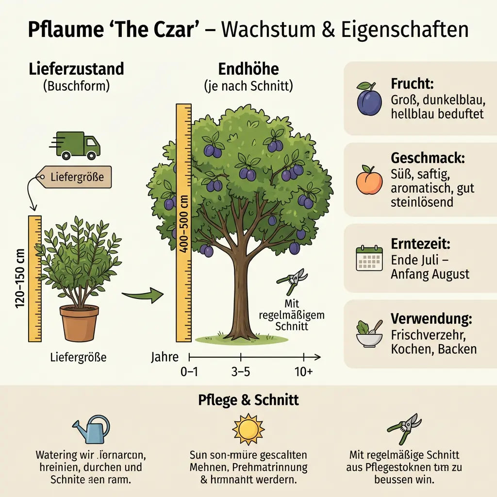 Pflaume The Czar – Terrassenobst oder Buschform (früh & robust) Pille Gartenwelt
