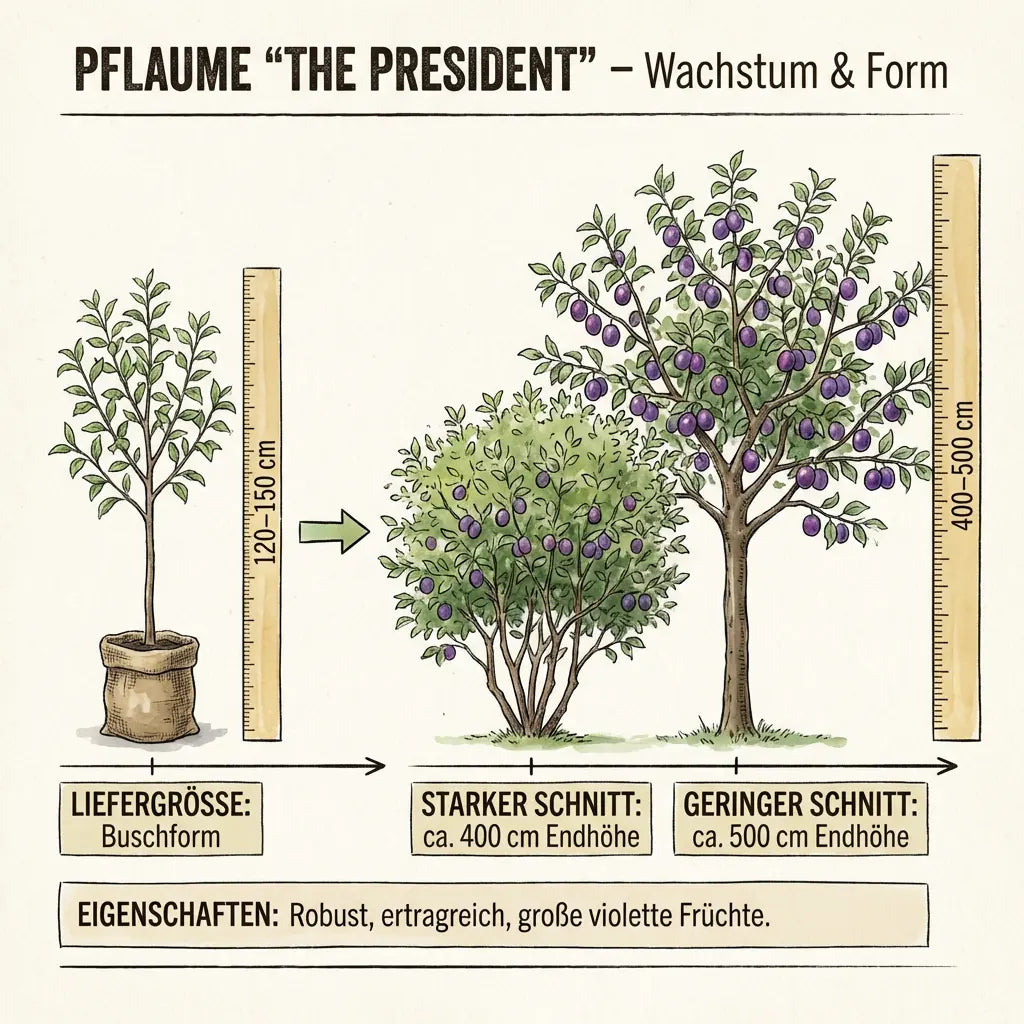 Zwetschge President – Terrassenobst oder Buschform (spät & groß) Pille Gartenwelt