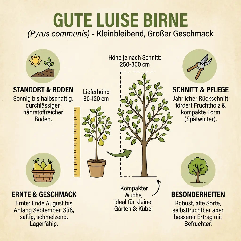 Gute Luise Birne Birnenbaum Obstbaum kleinbleibend Busch süß säuerlich - Pille Gartenwelt