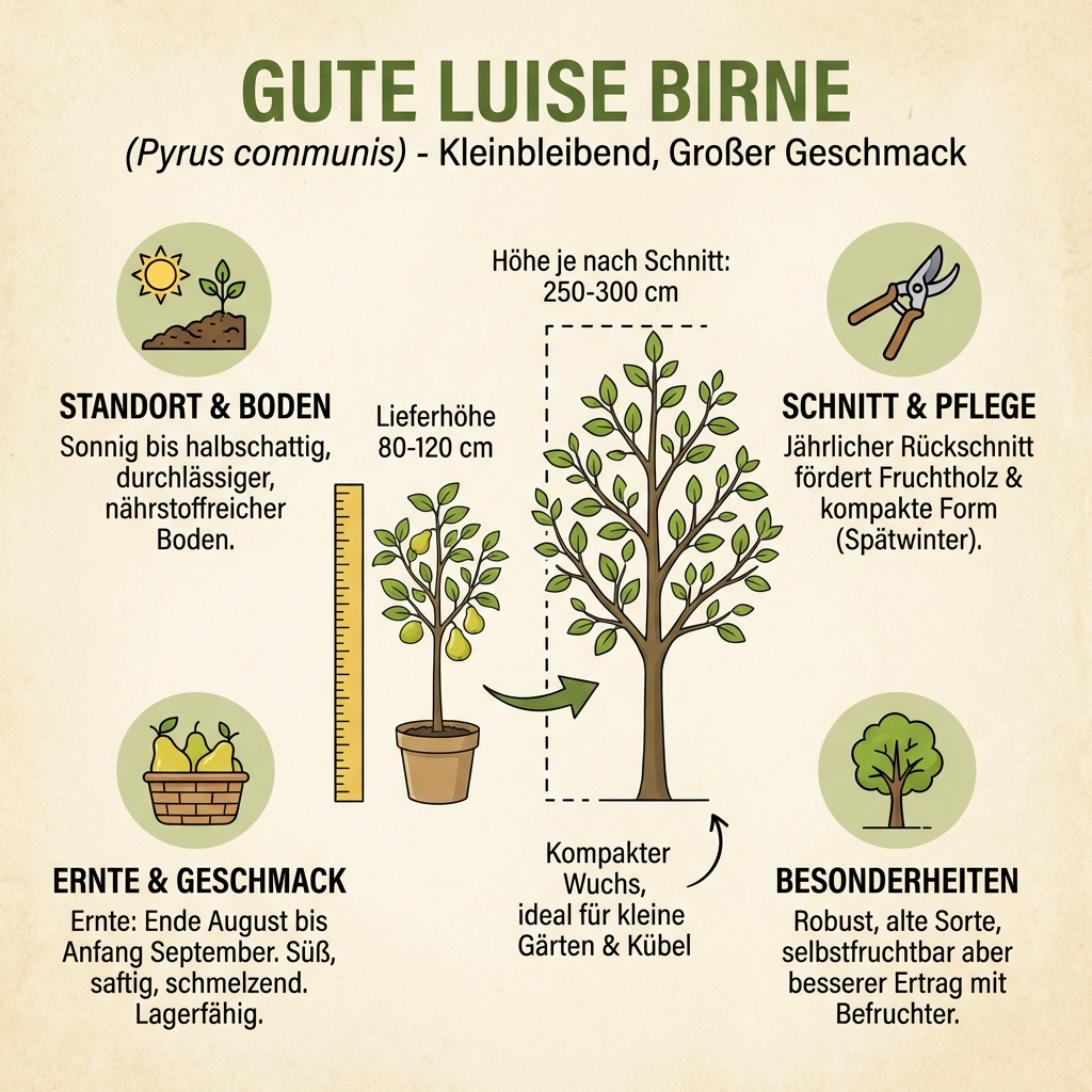 Gute Luise Birne Birnenbaum Obstbaum kleinbleibend Busch süß säuerlich