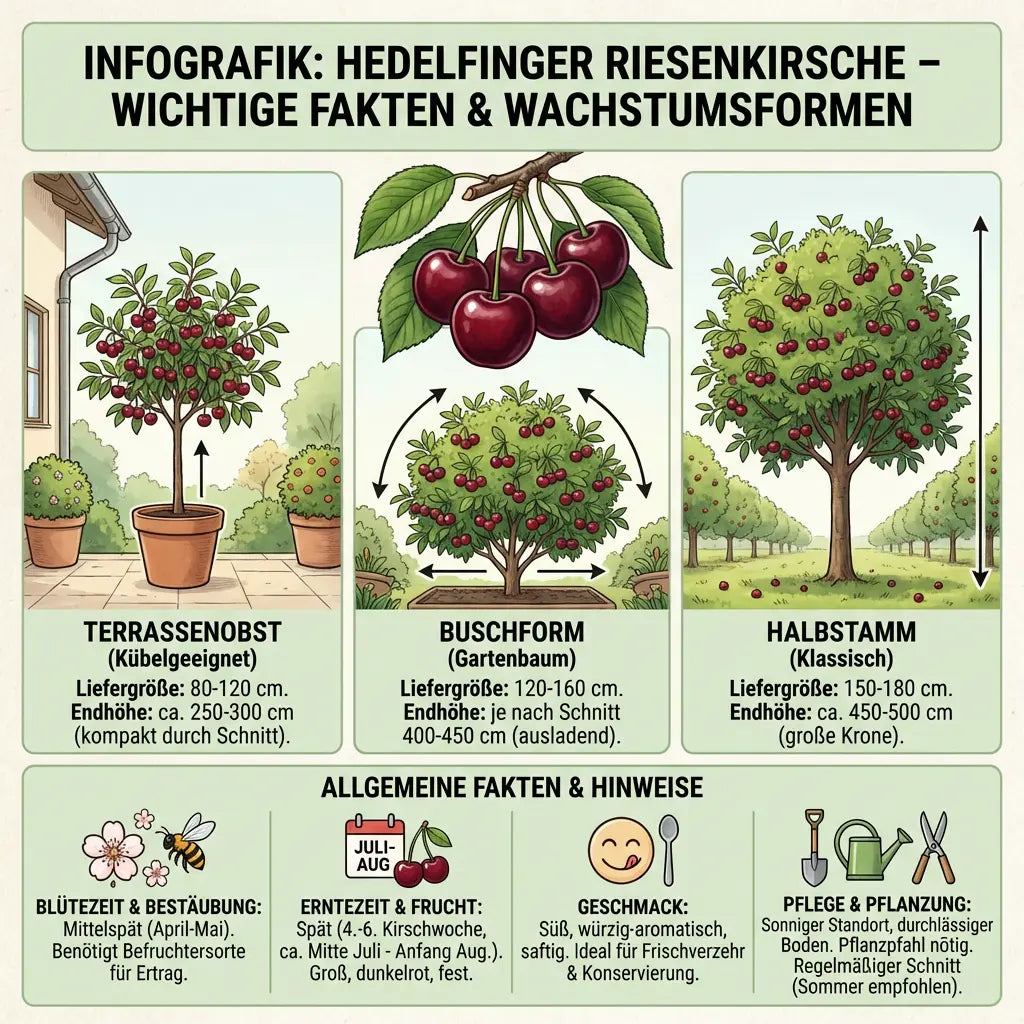 Hedelfinger Riesenkirsche – Süßkirsche mit großen dunklen Früchten Pille Gartenwelt