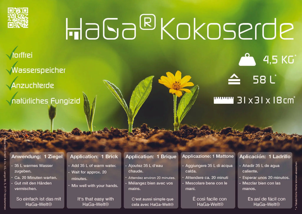 Kokoserde - gepresste Blumenerde zur Anzucht