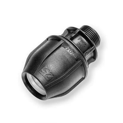 PE Kupplung AG 25mm x 3/4 Zoll Außengewinde zur Verbindung von PE-Rohren 25-F