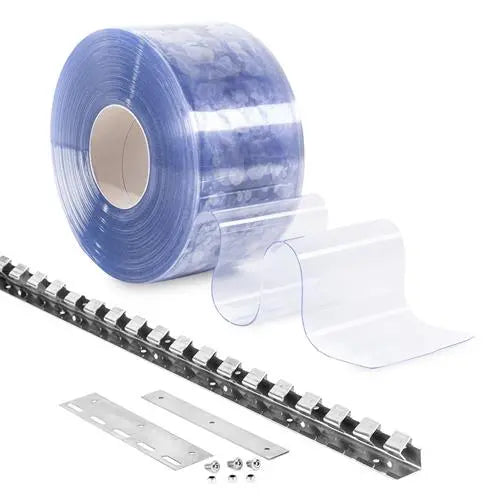 PVC-Lamellenvorhang Set 20 cm – alle Teile für einen PVC Streifenvorhang