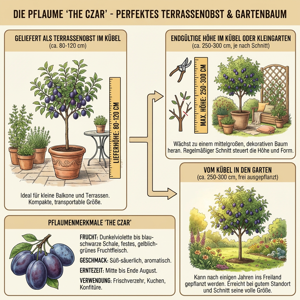 Pflaume The Czar – Terrassenobst oder Buschform (früh & robust)