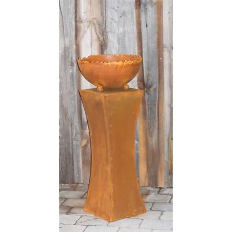 Edelrost Blumensäule Shabby Chic 80 cm – Vintage Dekosäule Metall - Pille Gartenwelt