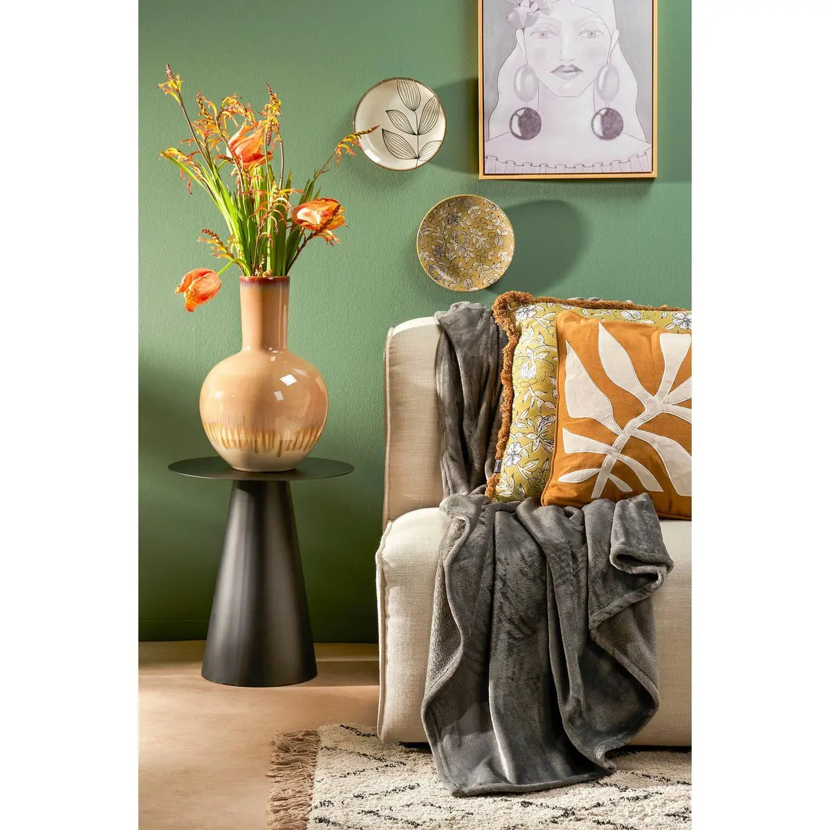 Fleece Plaid Grau 180x130 cm – kuschelige Decke von Mica Decorations - Pille Gartenwelt