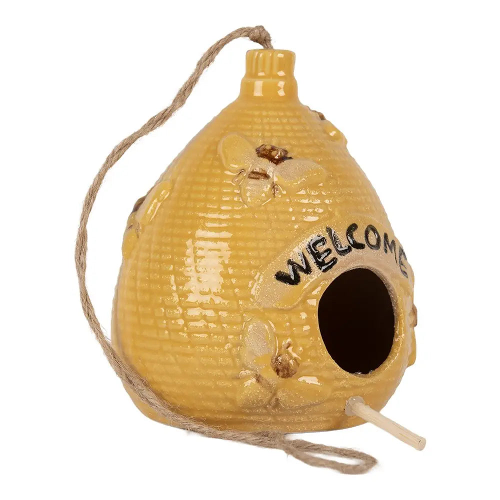 Dekoration Vogelhaus Ø 11x14 cm gelbe Keramik Clayre & Eef.