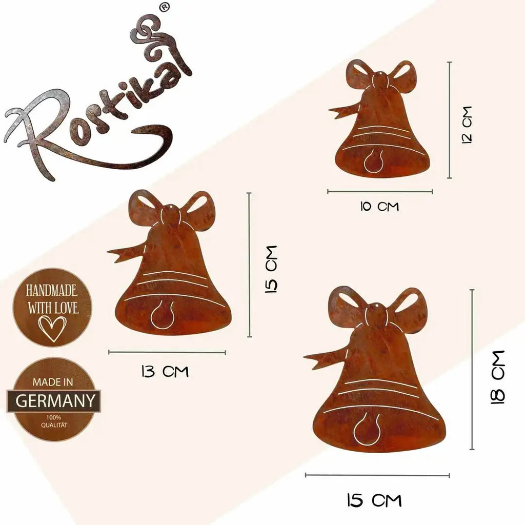 Weihnachtsdeko Anhänger Glocke | Metalldeko Christbaumschmuck | verschiedene Größen - Pille Gartenwelt