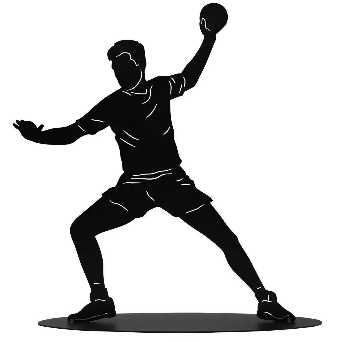 Handball Figur aus Metall – Edelrost Skulptur mit Ball, 45 cm, 2 Farben - Pille Gartenwelt