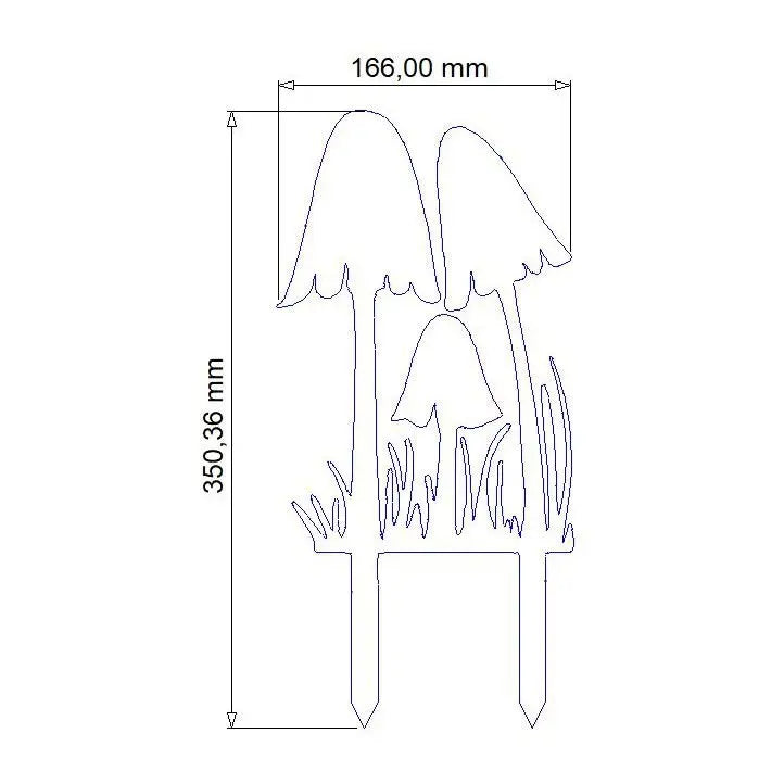 Edelrost Dekopilze 25 cm – mit Bodenplatte oder zum Stecken (2 Stäbe) - Pille Gartenwelt
