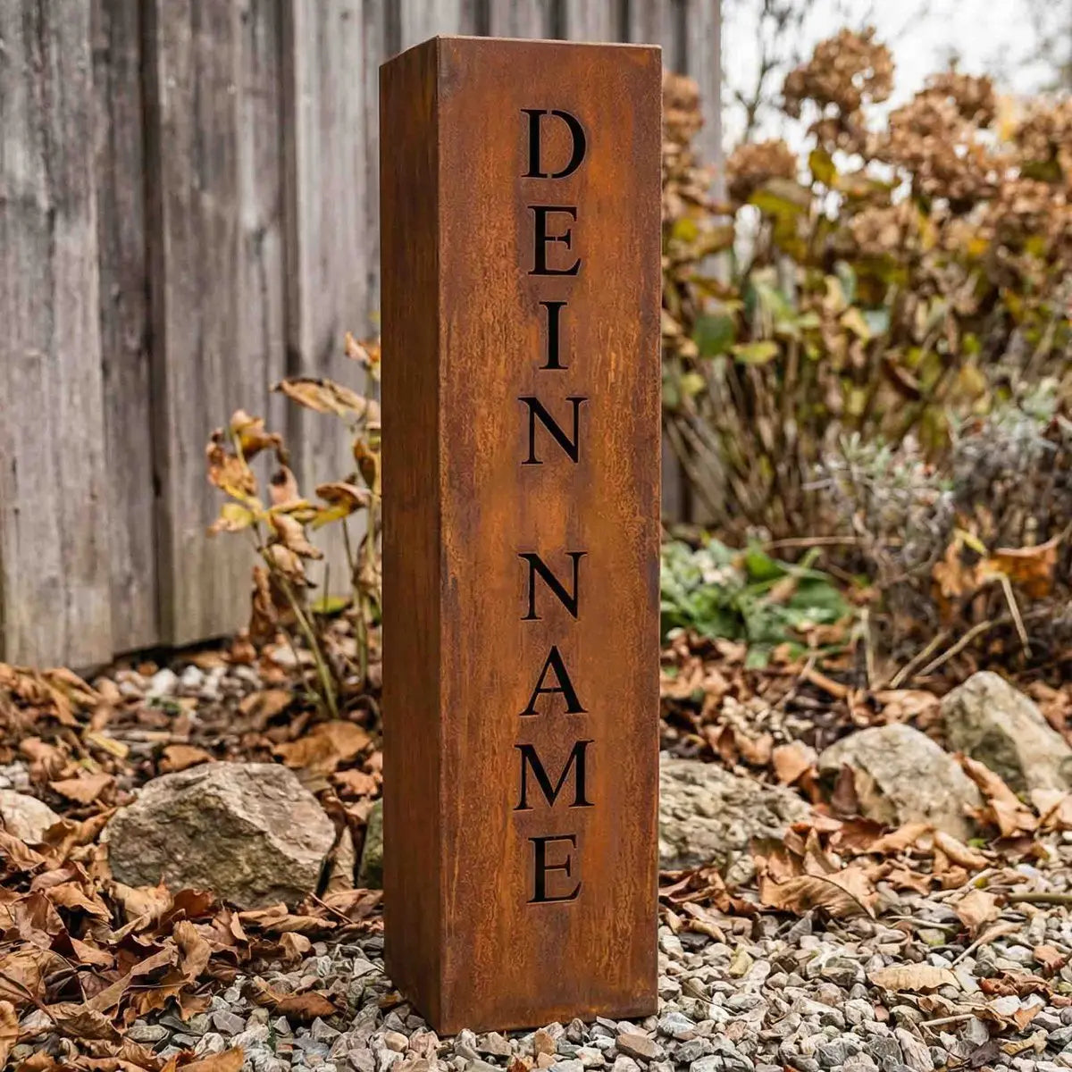 Personalisierte Geschenkideen, Dekosäule mit eigenen Namen von Rostikal - Personalisiert mit Ihrem Namen - Pille Gartenwelt