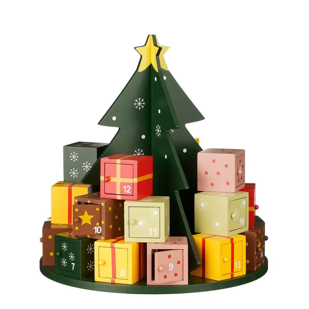 Adventskalender Grün MDF 30 cm hoch | zum selbst Befüllen - Pille Gartenwelt