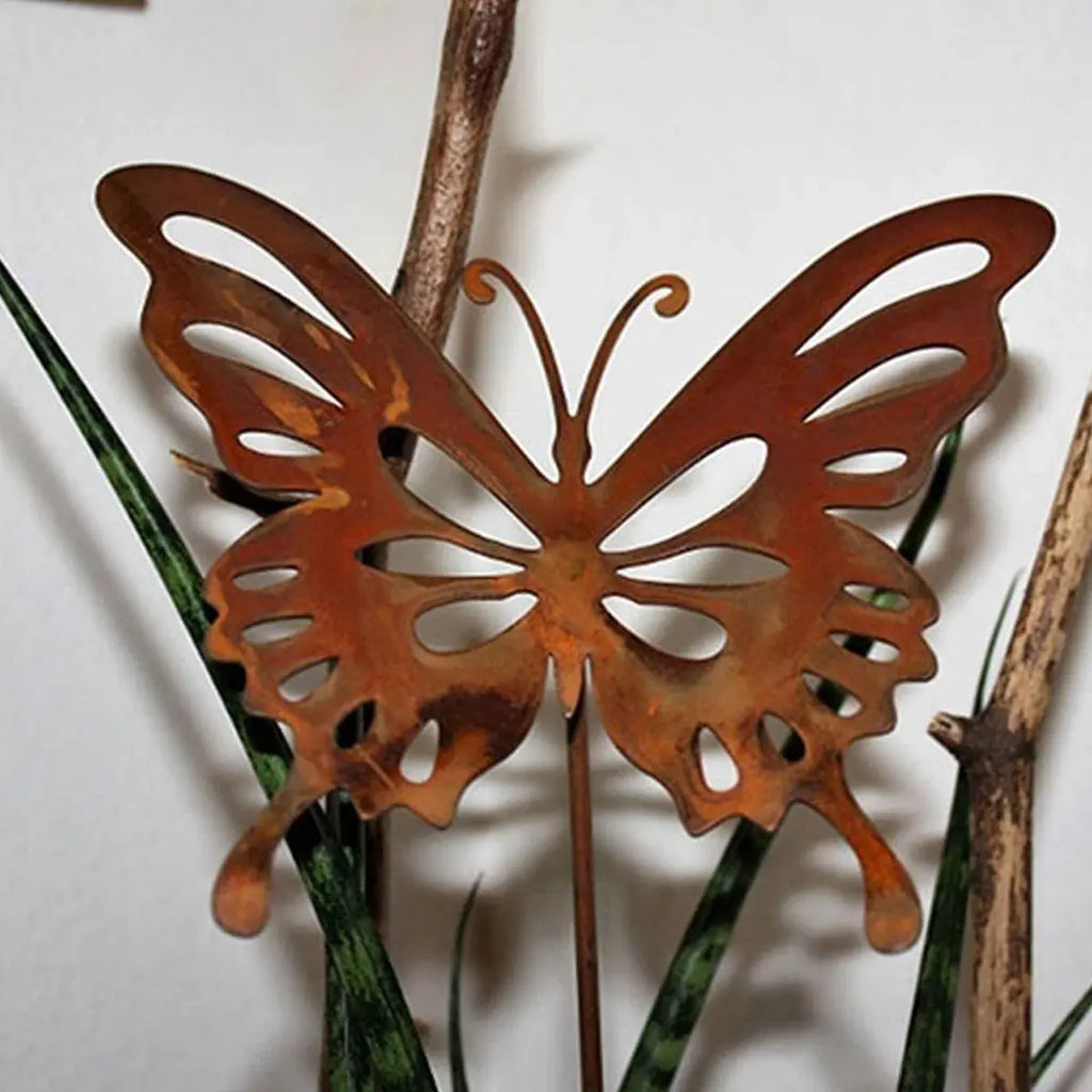 Edelrost Schmetterling Blumenstecker – Rost Deko zum Stecken oder Hängen - Pille Gartenwelt