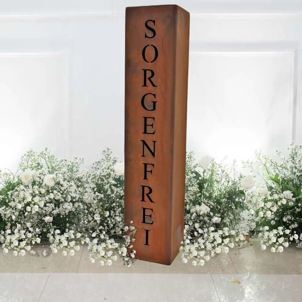 Personalisierte Geschenkideen, Dekosäule mit eigenen Namen von Rostikal - Personalisiert mit Ihrem Namen - Pille Gartenwelt