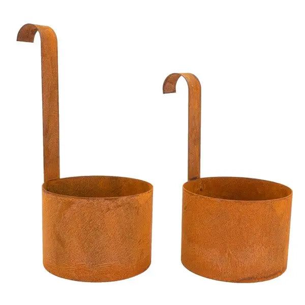 2 x Edelrost Hängetopf Ø14 cm – Pflanztopf zum Aufhängen für Balkon & Garten - Pille Gartenwelt