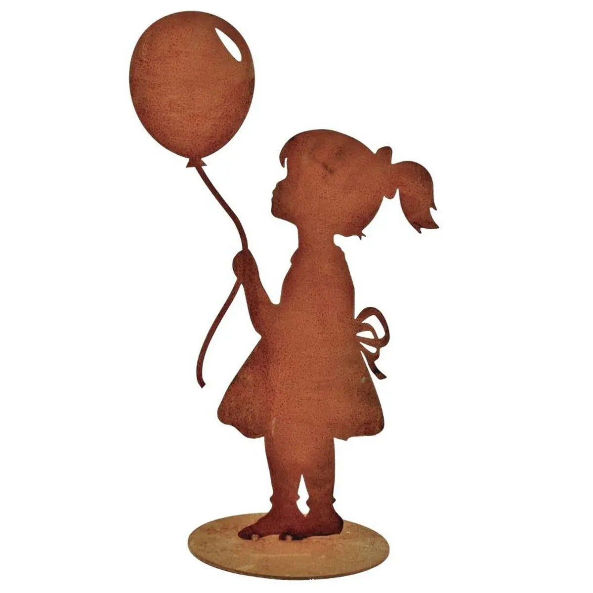 Mädchen mit Luftballon | Figur aus Metall Rost Edelrost | originelle Geschenkidee - Pille Gartenwelt