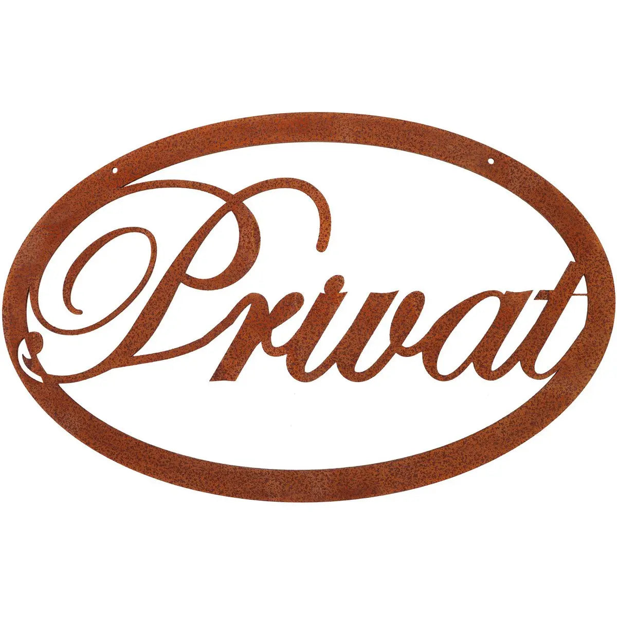 Edelrost Türschild aus Metall – Schriftzug „Willkommen/Servus/Lieblingsplatz/Privat“ - Pille Gartenwelt