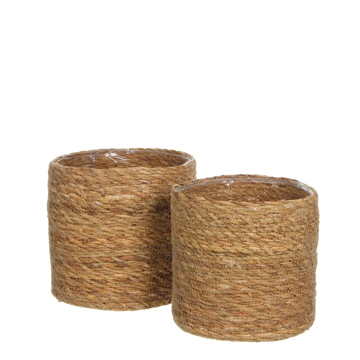 Pflanzkorb-Set Atlantic Hellbraun | 2er Set Pflanzkörbe  Ø 26 und  Ø 30 cm - Pille Gartenwelt