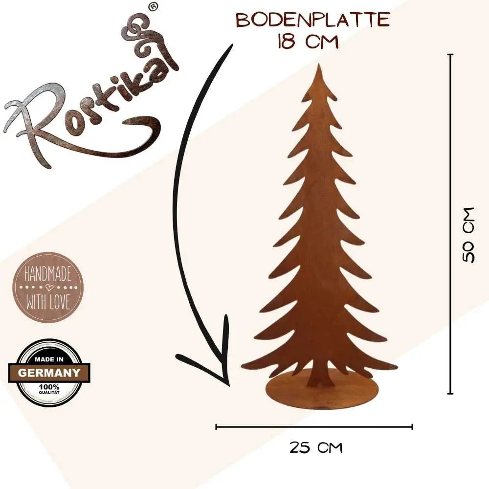 Edelrost Tannenbaum auf Bodenplatte – 3 Größen 50/75/100 cm - Pille Gartenwelt