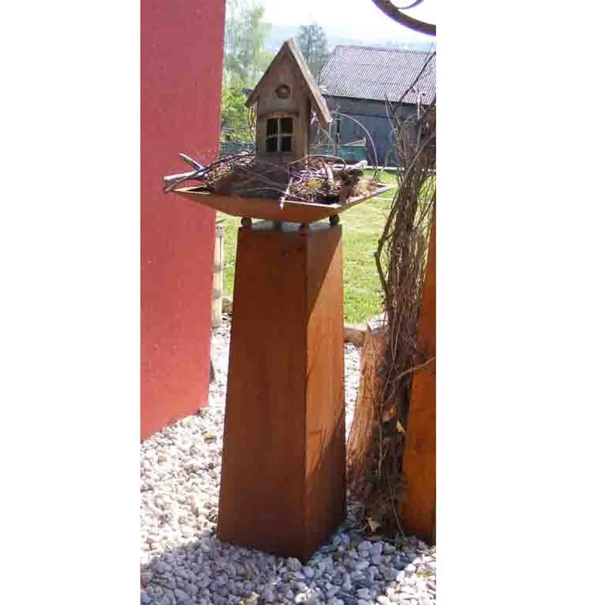 Edelrost Rostsäule 70 cm mit Pflanzschale – 6 Varianten Vintage - Pille Gartenwelt