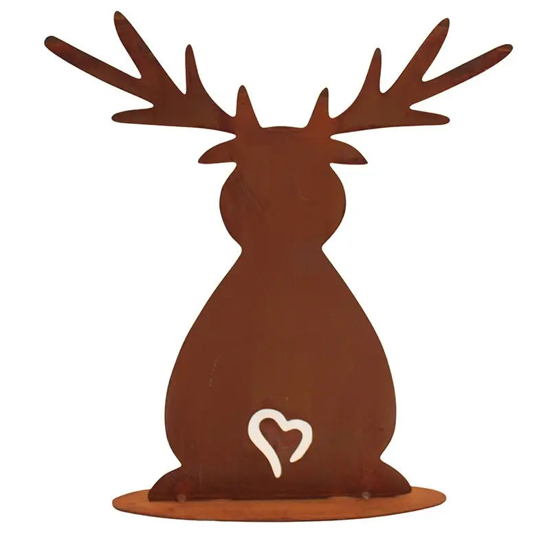 Weihnachten | Elch Rost Weihnachtsdeko Figur | auf Bodenplatte Rostikal