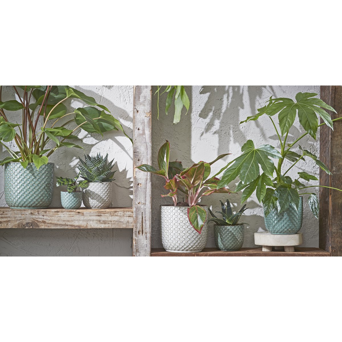 Blumentopf Daan weiß  H 17,5 cm, Ø 19 cm | edle Optik mit schimmernder Oberfläche
