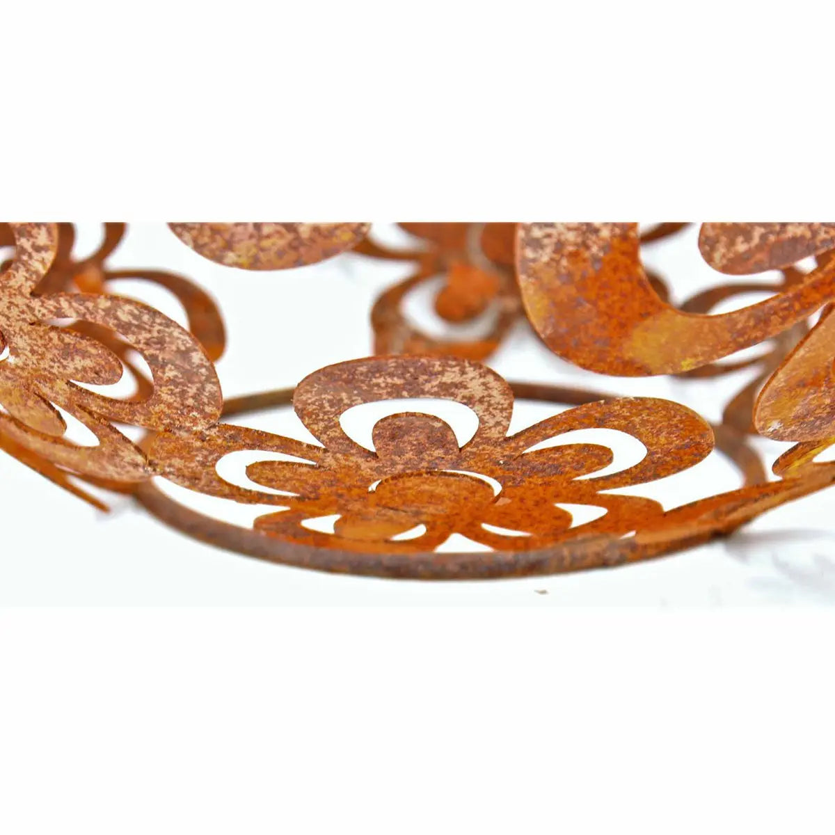 Edelrost Blumen Kugel Ø40 cm aus Metall – Deko für Haus & Garten - Pille Gartenwelt