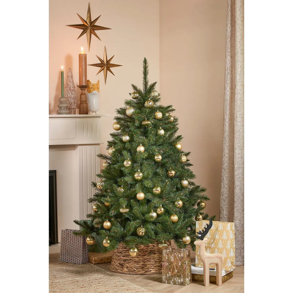 Weihnachtskugeln Gold bruchsicher – 60er Set Ø7 cm aus recyceltem Polystyrol - Pille Gartenwelt