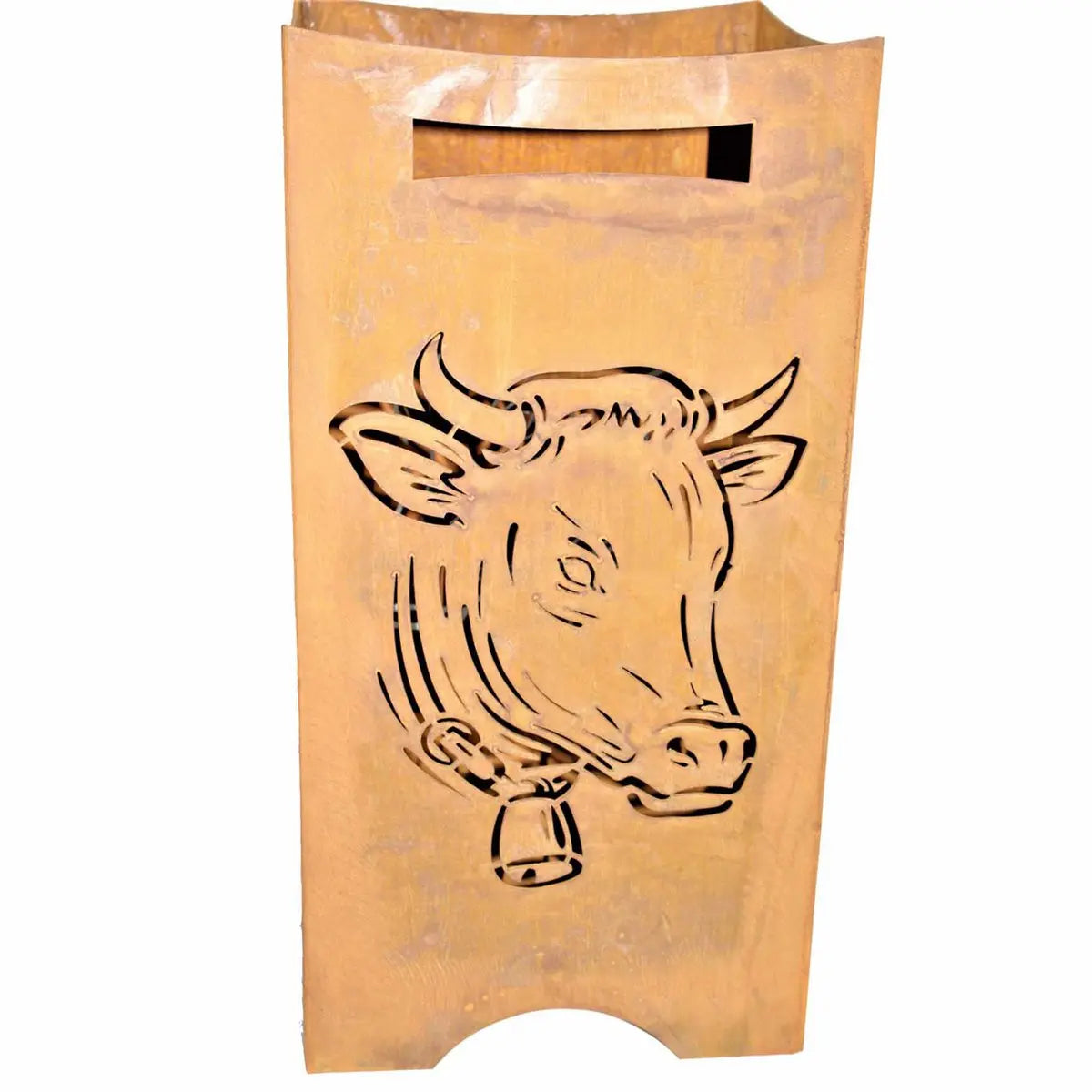 Feuersäule | Feuerkorb mit Kuhkopf für Garten und Terrasse | aus Stahl in Rost - Optik - Pille Gartenwelt