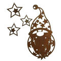 Edelrost Nikolaus Mobile – Weihnachtsmann Anhänger + 3 Sterne (Set) - Pille Gartenwelt