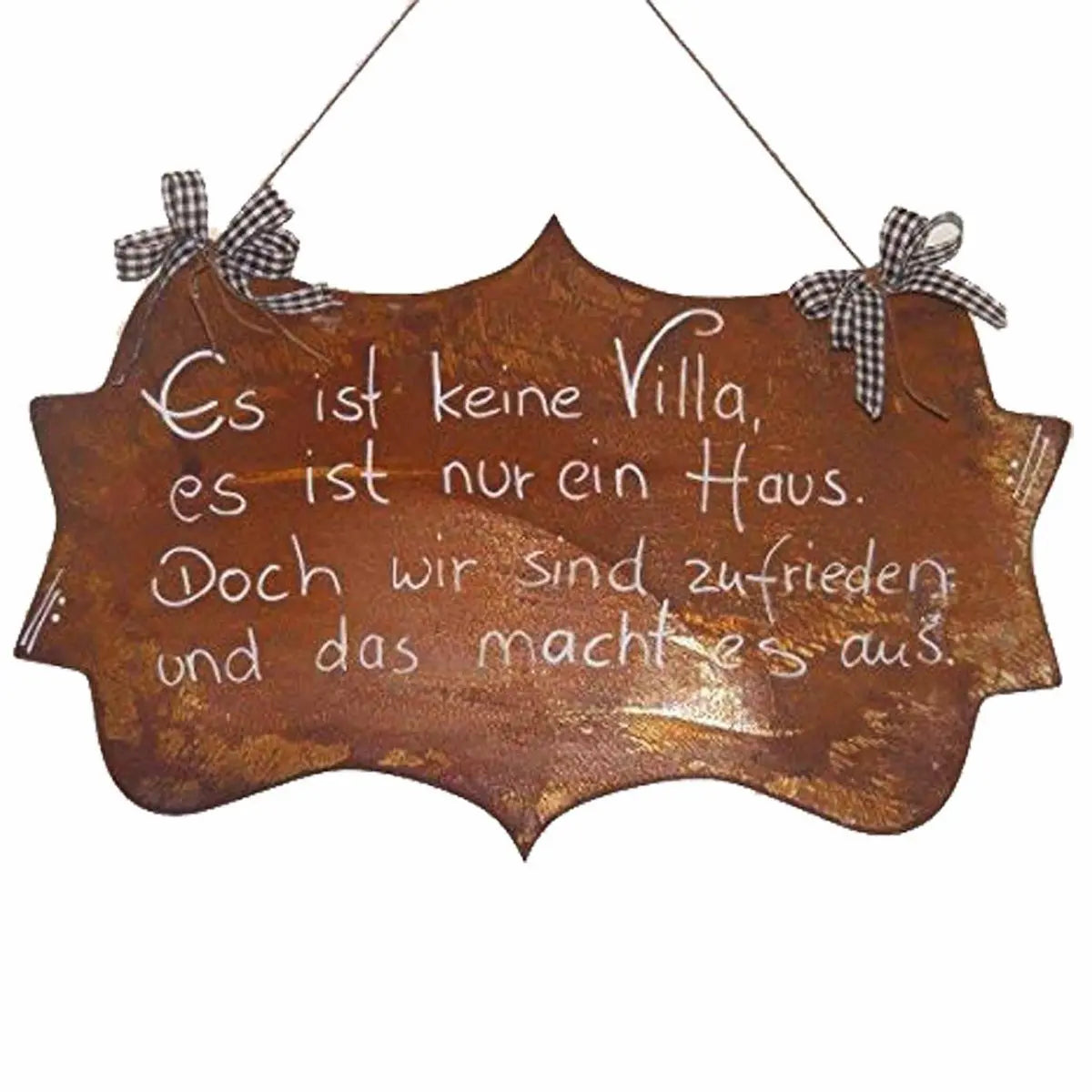 Handbeschriftete Edelrost Spruchtafel zum Hängen – Metallschild 50×30 cm - Pille Gartenwelt