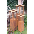 Edelrost Laterne aus Metall mit Glas – Windlicht 85/105/120 cm - Pille Gartenwelt