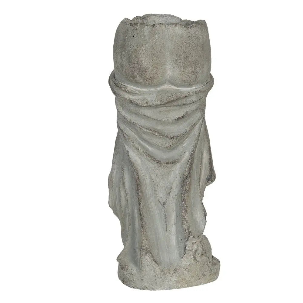 Pflanztopf13x13x29 cm grauer Stein Blumentopf für den Innen-Bereich Clayre & Eef.