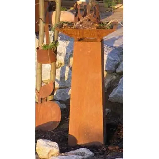 Edelrost Rostsäule 70 cm mit Pflanzschale – 6 Varianten Vintage - Pille Gartenwelt