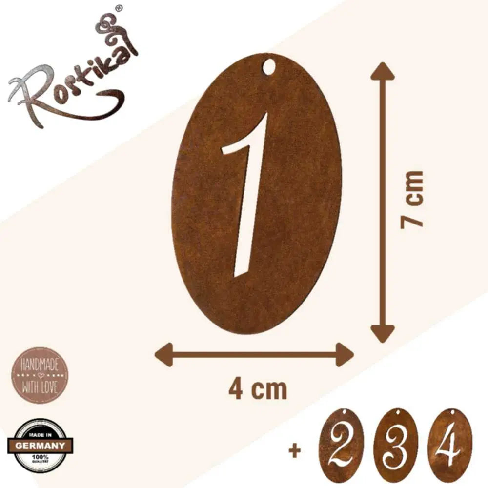 Rost Metall Adventsdeko Zahlen 1 - 4 | Weihnachtsdeko Adventzahlen Rostikal